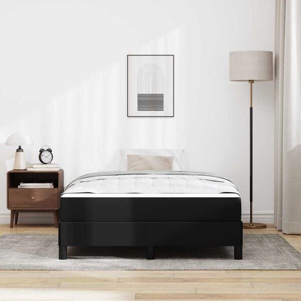 vidaXL Bettrahmen mit Matratze Schwarz 120 x 190 cm Stoff