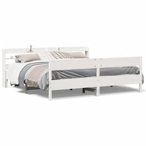 vidaXL Massivholzbett ohne Matratze Wei&szlig; 180x200 cm Kiefernholz