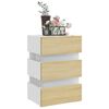 vidaXL LED-Nachttisch Wei&szlig; und Sonoma-Eiche 45x35x67 cm Holzwerkstoff
