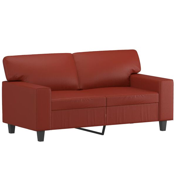 vidaXL 2-Sitzer-Sofa Weinrot 120 cm Kunstleder
