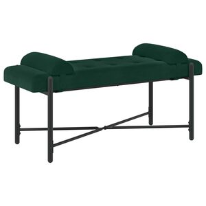 vidaXL Knopfgepolsterte Bank mit Kissen Dunkelgr&uuml;n 110 x 40 x 46 cm