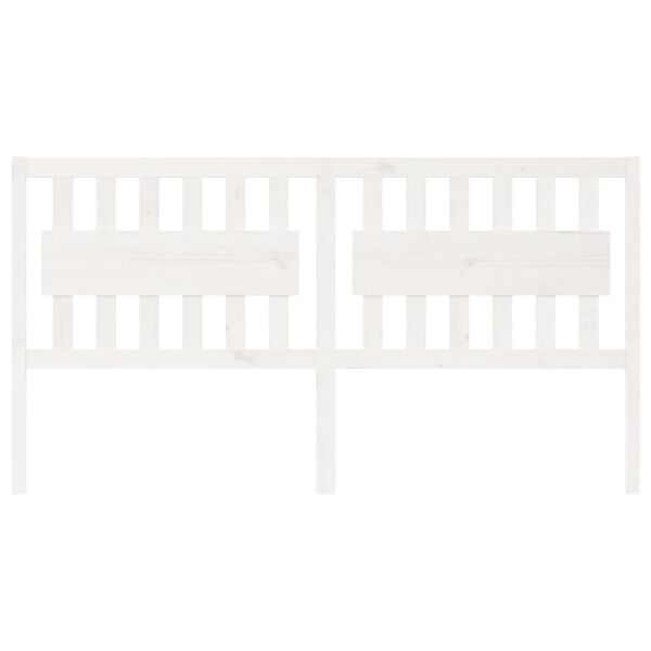 vidaXL Bett-Kopfteil Weiß 185,5x4x100 cm Massivholz Kiefer