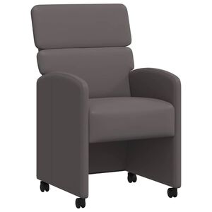 vidaXL Esszimmerst&uuml;hle mit Rollen 2 pcs Grau 58 x 65 x 98 cm