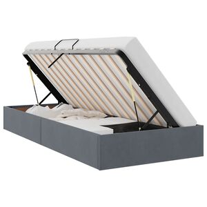 vidaXL Ottoman Bettgestell mit Speicher Dunkelgrau 90 x 190 cm Samt