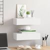 vidaXL Wandregale mit Schubladen 2 Stk. Wei&szlig; 40x23,5x10 cm MDF