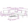 vidaXL Sofa Set mit Kissen Uni 5 pcs Beige Massivholz Akazie