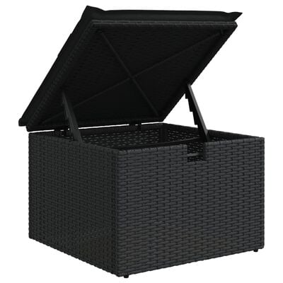 vidaXL 9-tlg. Garten-Sofagarnitur mit Kissen Schwarz Poly Rattan