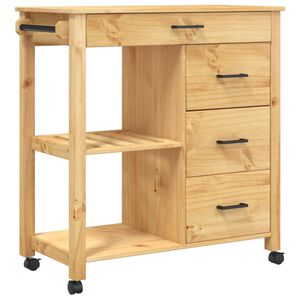 vidaXL K&uuml;chenwagen MONZA 84x40x88,5 cm Massivholz Kiefer