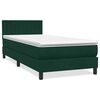 vidaXL Boxspringbett mit Matratze & LED Dunkelgr&uuml;n 100x220 cm Samt