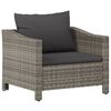 vidaXL 6-tlg. Garten-Lounge-Set mit Kissen Grau Poly Rattan
