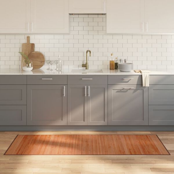 vidaXL Teppich Rechteckig Braun 70x200 cm Bambus