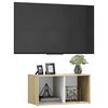 vidaXL TV-Schrank Wei&szlig; Sonoma-Eiche 72x35x36,5 cm Holzwerkstoff