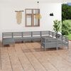 vidaXL 10-tlg. Garten-Lounge-Set Grau Massivholz Kiefer