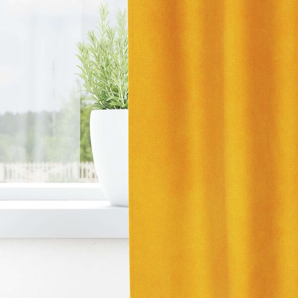 vidaXL Verdunkelungsvorh&auml;nge 2 pcs Senfgelb 140 x 175 cm Samt