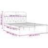 vidaXL Bettgestell mit Kopfteil Metall Wei&szlig; 140x200 cm