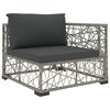 vidaXL 6-tlg. Garten-Lounge-Set mit Auflagen Poly Rattan Grau