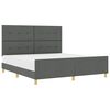 vidaXL Bettgestell mit Kopfteil Dunkelgrau 180 x 200 cm Stoff