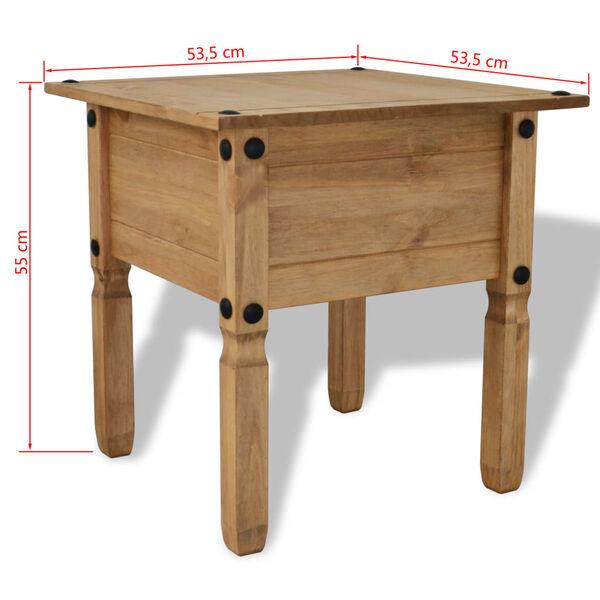 vidaXL Beistelltisch Mexiko-Stil Kiefernholz 53,5x53,5x55 cm