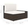 vidaXL 7-tlg. Garten-Lounge-Set mit Kissen Braun Poly Rattan