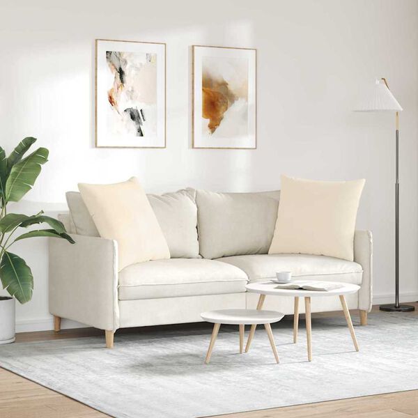 vidaXL Sofakissen 2 St&uuml;ck Beige 60 x 60 cm Stoff