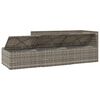 vidaXL 3-tlg. Garten-Lounge-Set mit Kissen Grau Poly Rattan