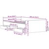 vidaXL Bettrahmen Schwarz Eichen-Optik 203 x 93 x 50 cm Holzwerkstoff