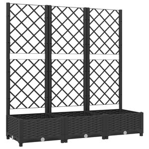 vidaXL Garten-Pflanzgef&auml;&szlig; mit Spalier Schwarz 120 x 40 x 121,5 cm PP