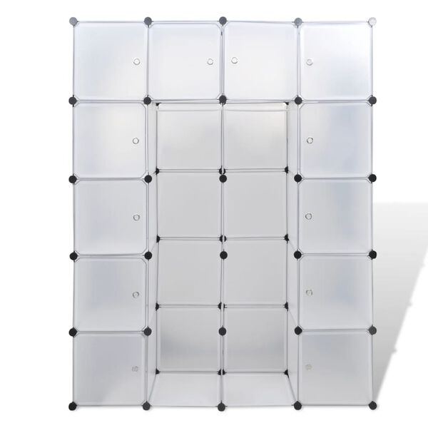 vidaXL Modularer Schrank mit 14 Fächern Weiß 37x146x180,5 cm