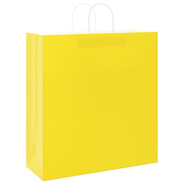 vidaXL Papiertragetaschen 50 Stk. mit Henkeln Gelb 45x17x48 cm