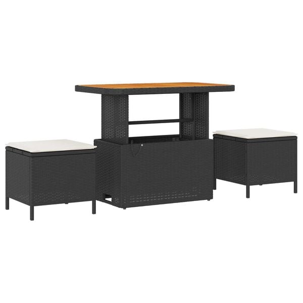 vidaXL Garten-Sofa-Set 10 pcs Schwarz und Creme 90 x 55 x 71 cm