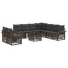 vidaXL Gartensofa-set 10 pcs Grau Poly-Rattan