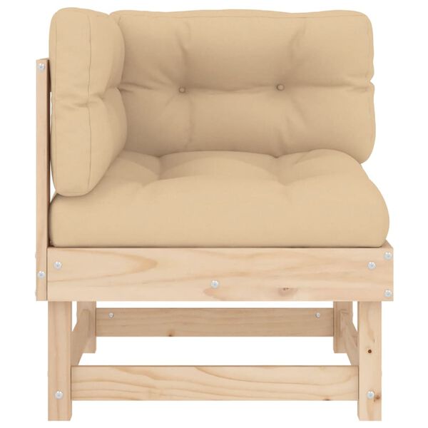 vidaXL Ecksofa mit Kissen Massivholz Kiefer