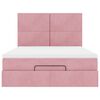 vidaXL Ottoman-Bett mit Matratzen & LEDs Rosa 140x190 cm Samt