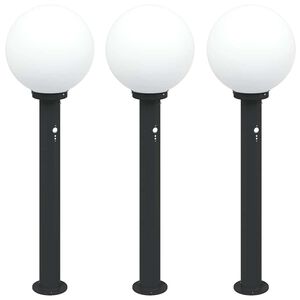 vidaXL Pollerleuchten mit Sensor 3 Stk. 80 cm Schwarz IP44