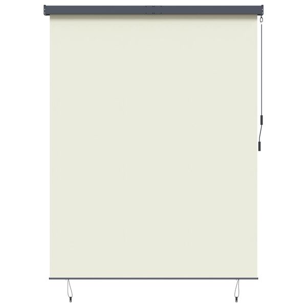 vidaXL Outdoor Rollo Gestreift Verstellbar Creme 200 x 250 cm Stoff