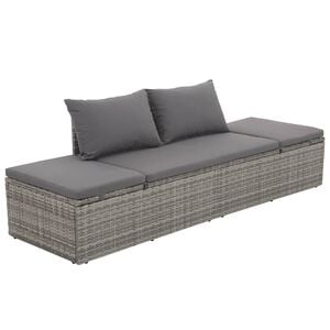 vidaXL Gartenbett Grau 195&times;60 cm Poly Rattan