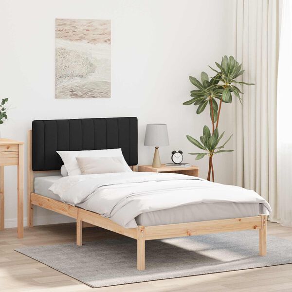 vidaXL Bettgestell mit gepolstertem Kopfteil Schwarz 100 x 200 cm