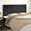 vidaXL Kopfteil Schwarz 200 x 5 x 118/128 cm Samt