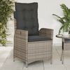 vidaXL Gartensessel mit Kissen 2 Stk. Verstellbar Grau Poly Rattan