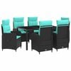 vidaXL Outdoortisch-Set 7 stk. Poly-Rattan