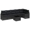 vidaXL Gartensofa-set 7 Stk. Schwarz Poly-Rattan