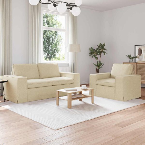 vidaXL Sofa 2 pcs Creme