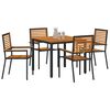 vidaXL Garten Essgruppe 5 pcs Schwarz 90 x 90 x 75 cm Poly-Rattan