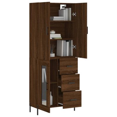 vidaXL Highboard Braun Eichen-Optik 69,5x34x180 cm Holzwerkstoff