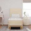vidaXL Boxspringbett mit Matratze Creme 100 x 200 cm Stoff