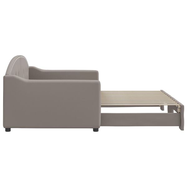 vidaXL Tagesbett Ausziehbar Taupe 90x200 cm Stoff