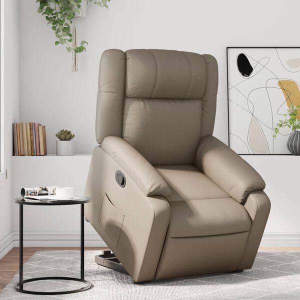 vidaXL Relaxsessel mit Aufstehhilfe Cappuccino-Braun Kunstleder