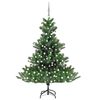 vidaXL K&uuml;nstlicher Weihnachtsbaum Nordmann LED & Kugeln Gr&uuml;n 210 cm