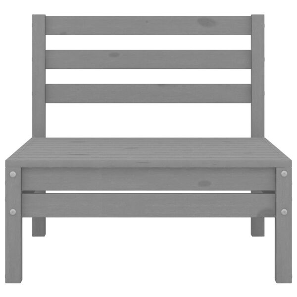 vidaXL 5-tlg. Garten-Lounge-Set Grau Kiefer Massivholz