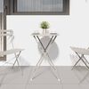 vidaXL Bistrotisch Beige &Oslash; 50 x 71 cm Pulverbeschichteter Stahl